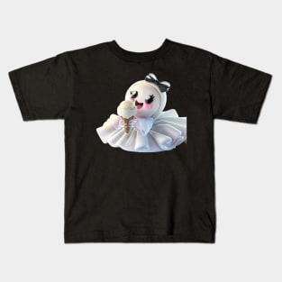 Cute ghost princess eating icecream Kids T-Shirt